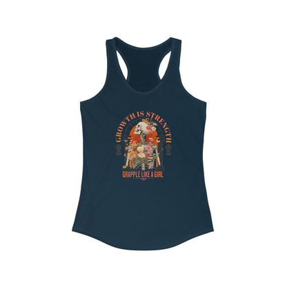Women's Grapple like a Girl Racerback Tank - Growth is Strength