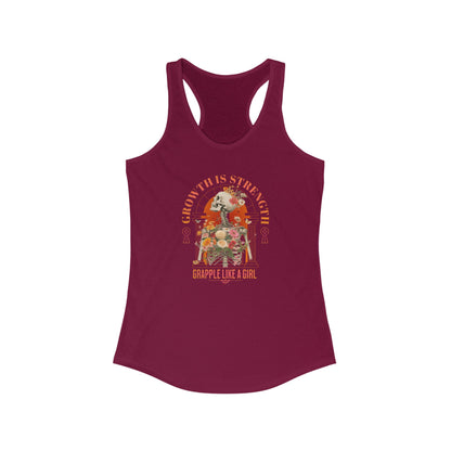 Women's Grapple like a Girl Racerback Tank - Growth is Strength