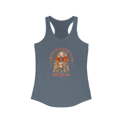 Women's Grapple like a Girl Racerback Tank - Growth is Strength