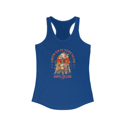Women's Grapple like a Girl Racerback Tank - Growth is Strength
