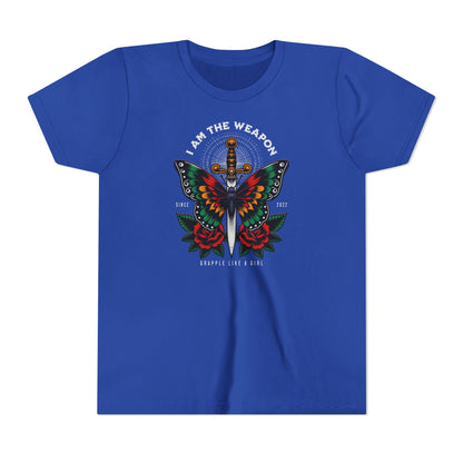 Grapple like a Girl Youth Short Sleeve Tee - I am the weapon