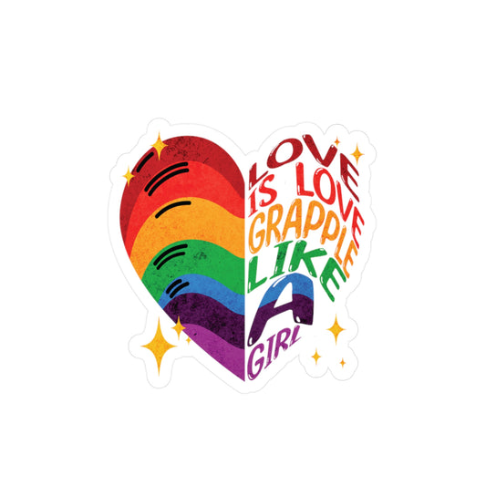 Jiu Jitsu Women's BJJ Vinyl Decal -  Love is Love