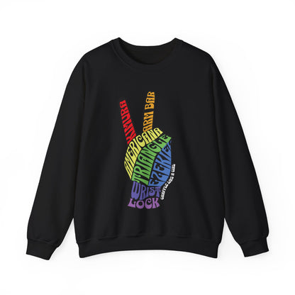 BJJ Submission Peace Sign Jiu Jitsu Crewneck Sweater