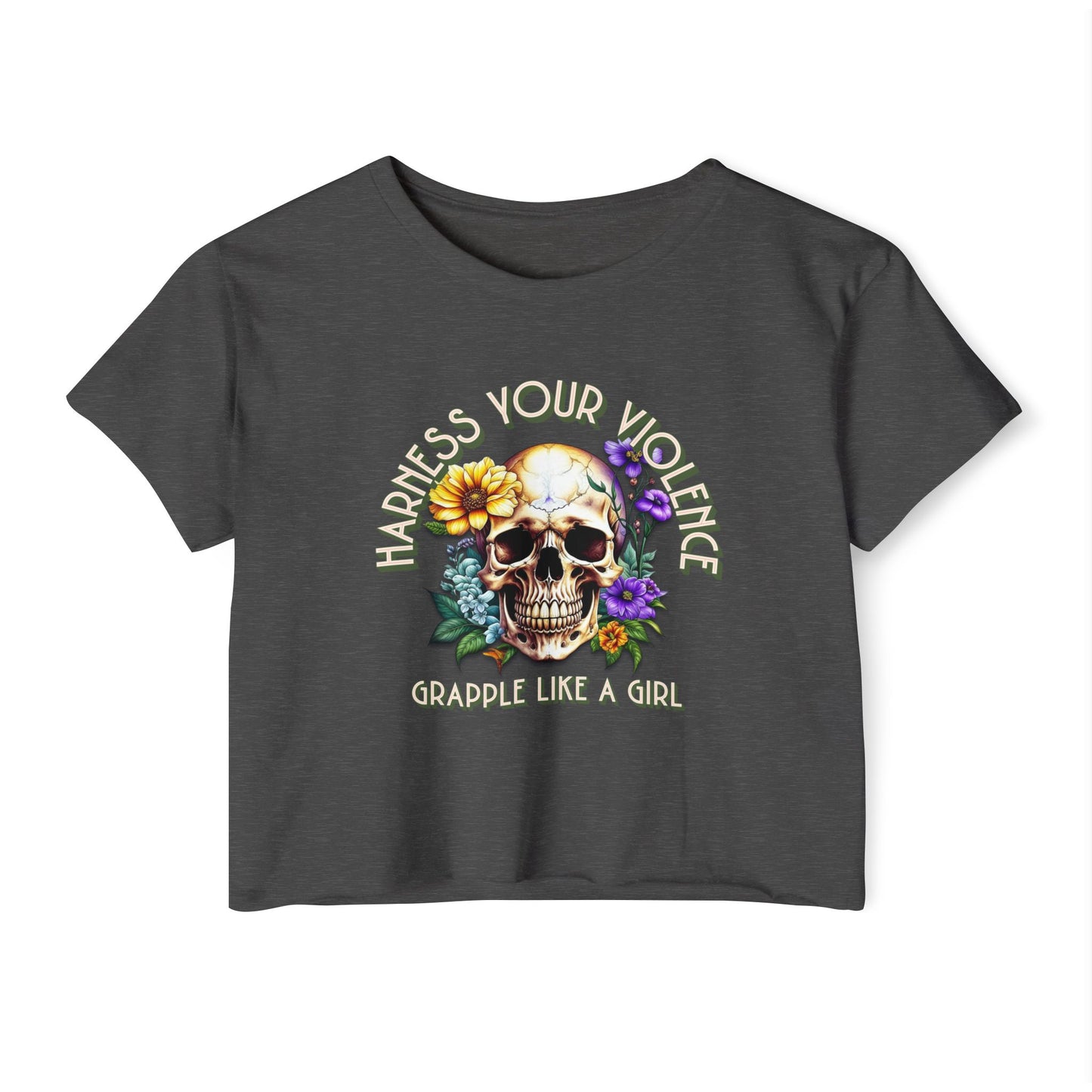 Grapple like a girl Women's BJJ Harness Your Violence Crop Top