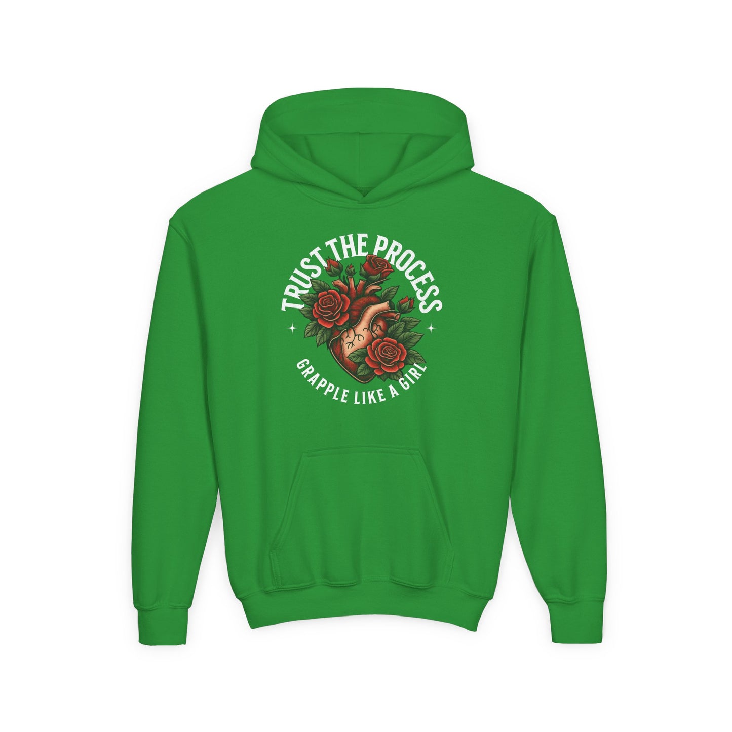 Youth Grapple like a Girl BJJ Hoodie - Trust the Process