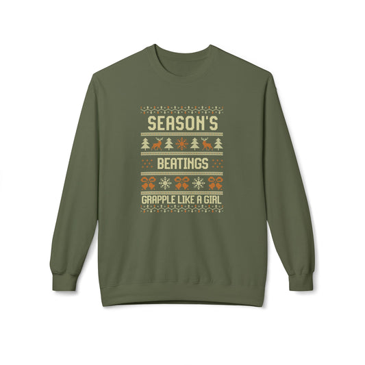 Grapple like a Girl Jiu Jitsu Crewneck Sweater - Season’s Beatings *Limited Edition Holiday Drop*