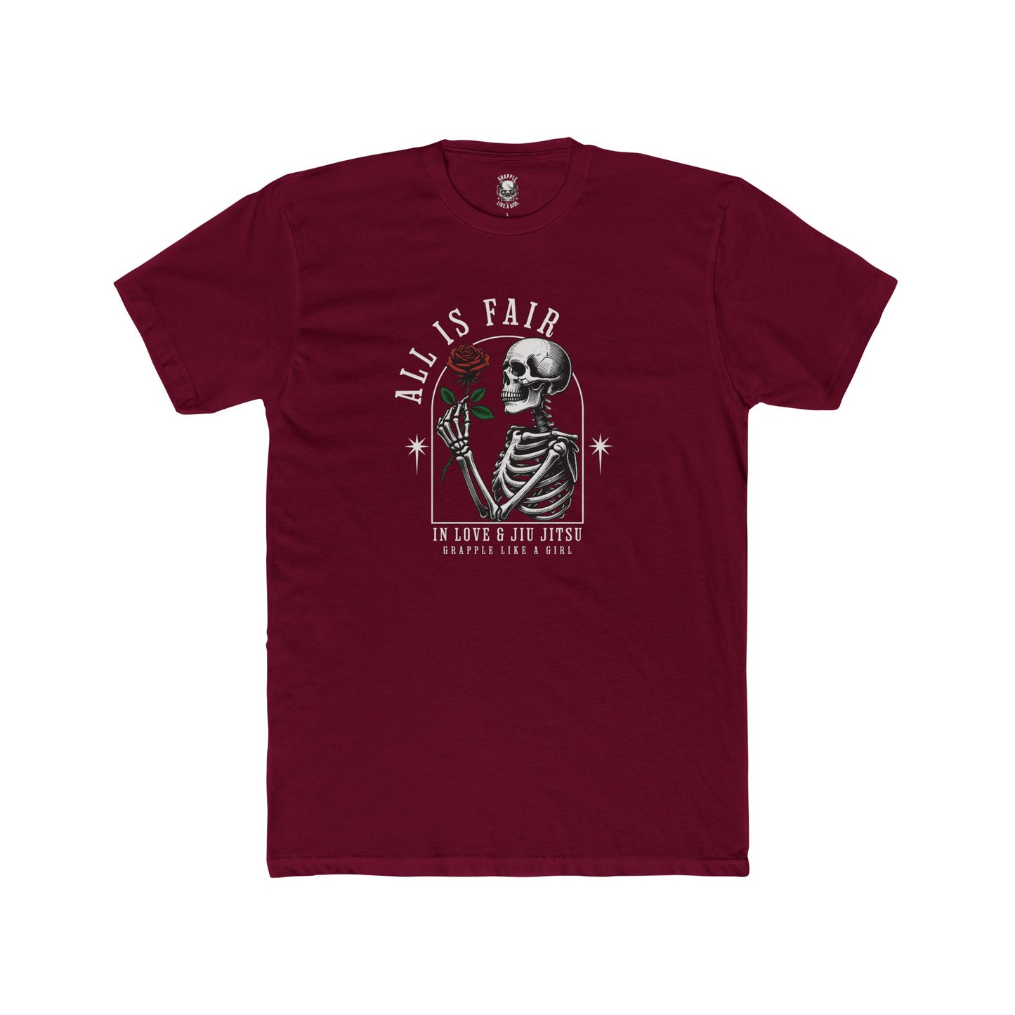 Grapple like a Girl Unisex Cotton T-shirt - All is Fair in Love & Jiu Jitsu