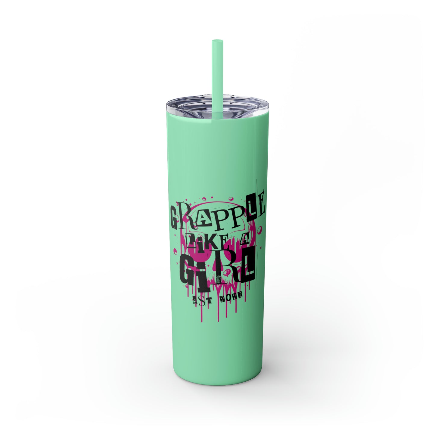 Grapple Like a Girl BJJ Skinny Matte Tumbler, 20oz