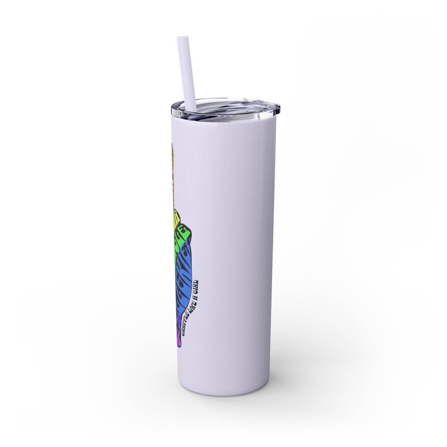 BJJ Submission Peace Sign Skinny Tumbler with Straw, 20oz