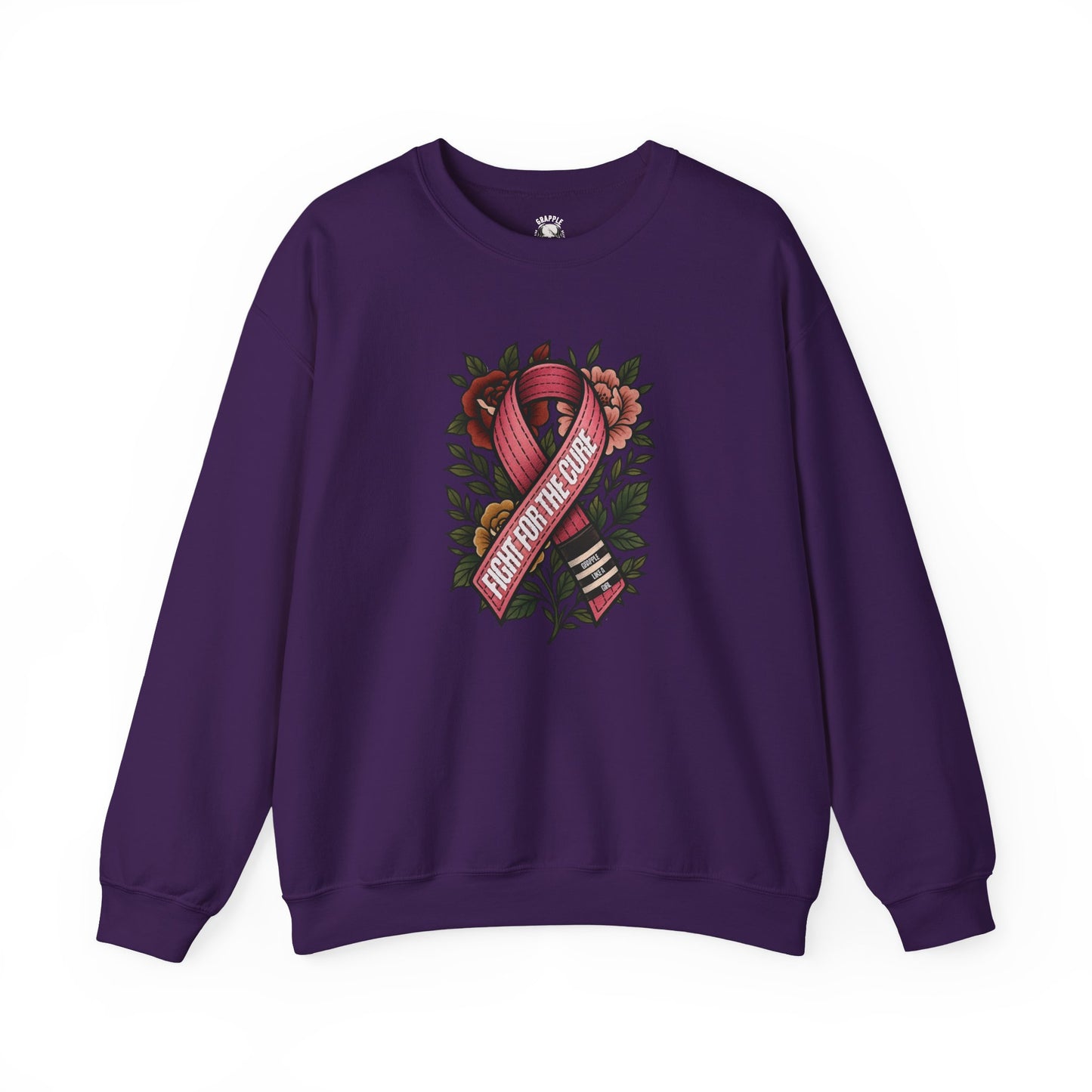 BJJ Women's Sweater Crewneck Sweater - Fight for the Cure, Breast Cancer Awareness
