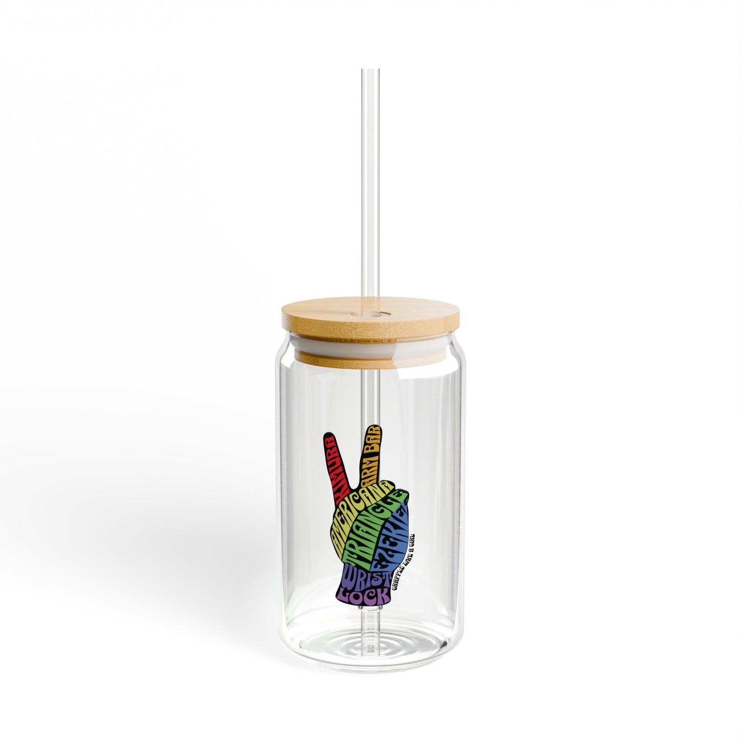 Women's BJJ Submission Peace Sign Glass Cup