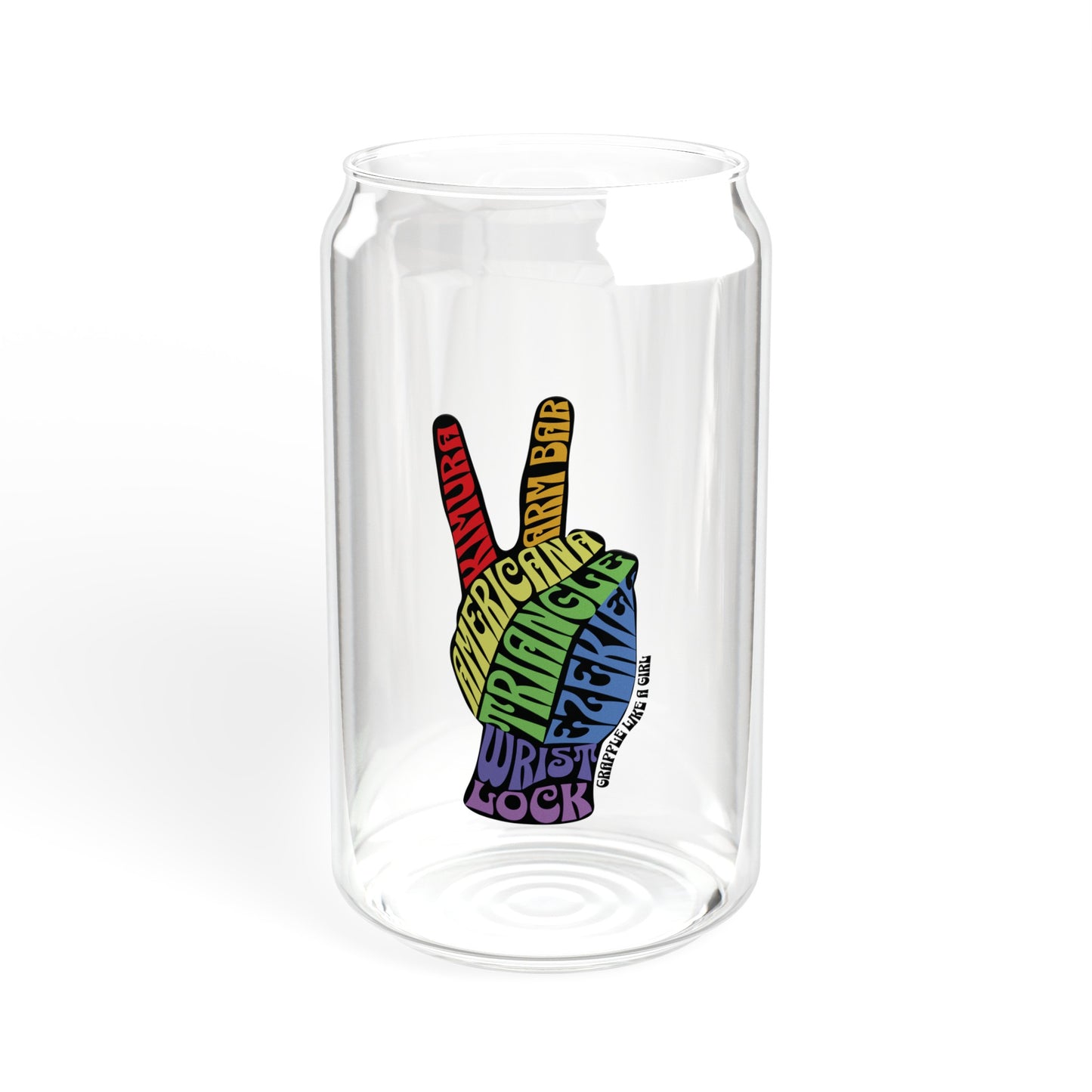 Women's BJJ Submission Peace Sign Glass Cup