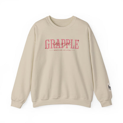 Women's Crewneck Sweater - Simple Pink, Grapple like a Girl