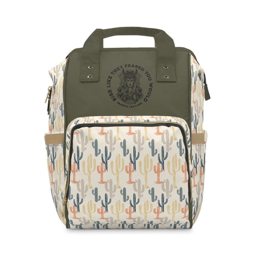 Women's Grapple like a Girl Jiu Jitsu Gear Backpack - Rise like they feared you would, Cactus