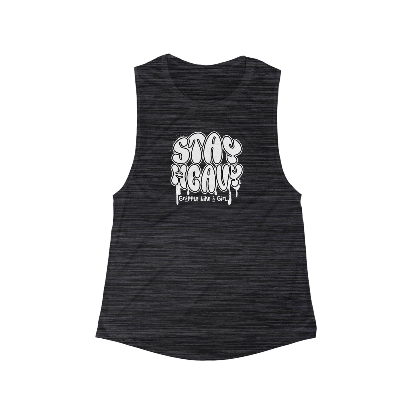 Women's Grapple like a Girl Flowy Scoop Muscle Tank - Stay Heavy