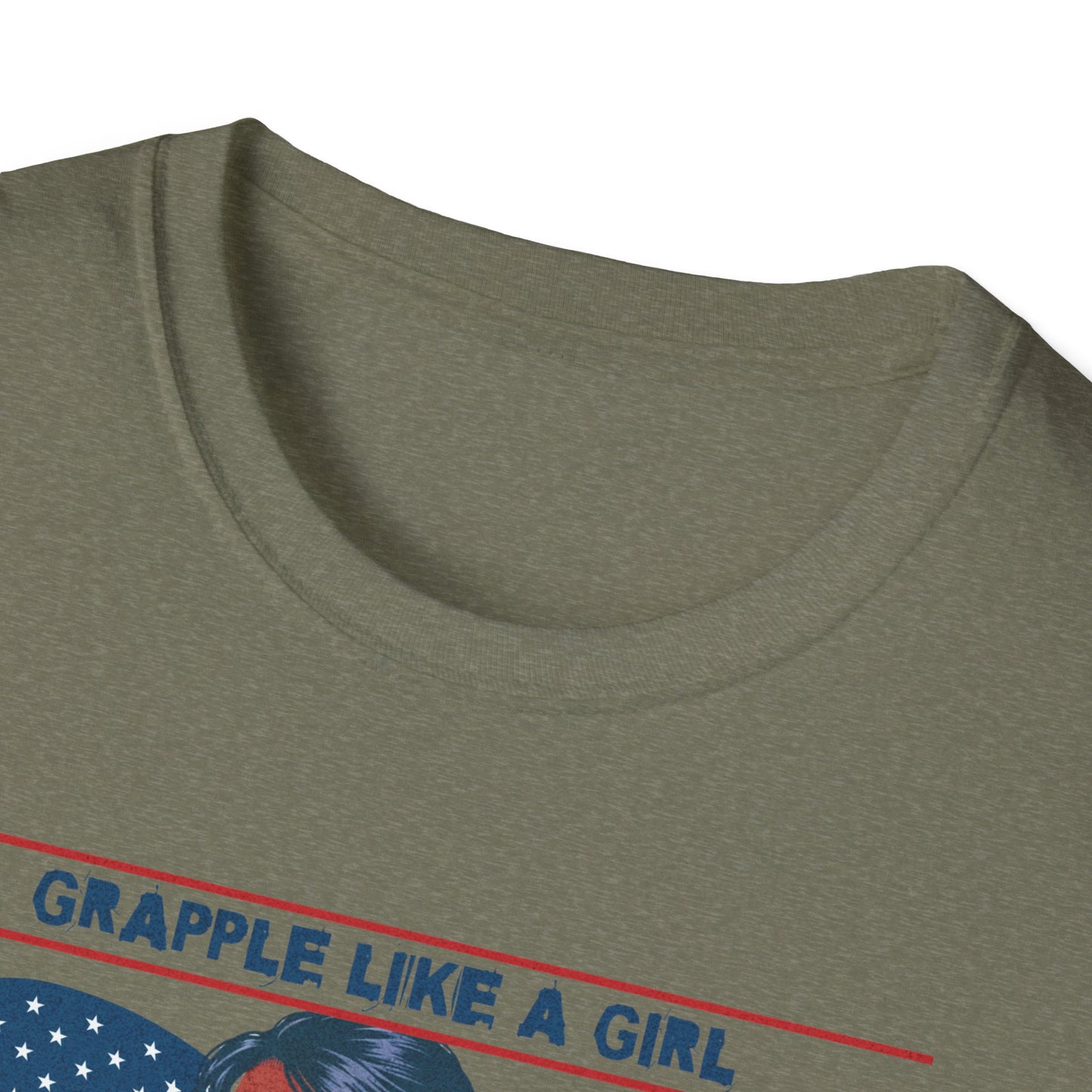 Women's Jiu Jitsu Grapple like a Girl BJJ Americana Queen Patriotic Unisex Softstyle T-Shirt