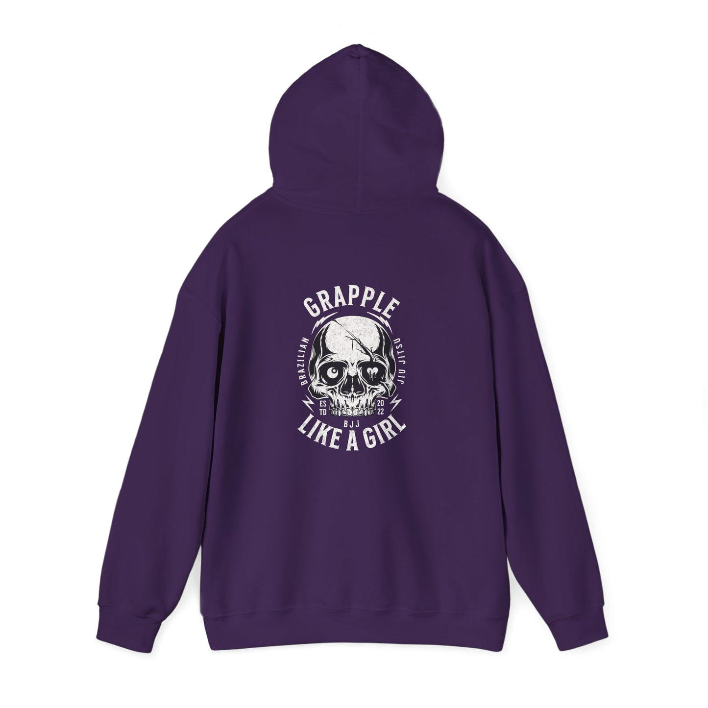 Grapple like a Girl BJJ Hoodie - Violent Little Thing/Skull Logo, cursive font