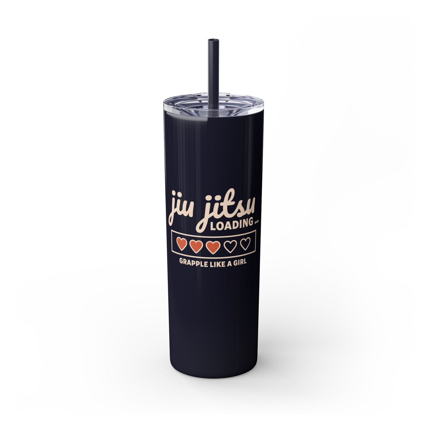 Skinny Tumbler with Straw, 20oz - Jiu Jitsu Loading