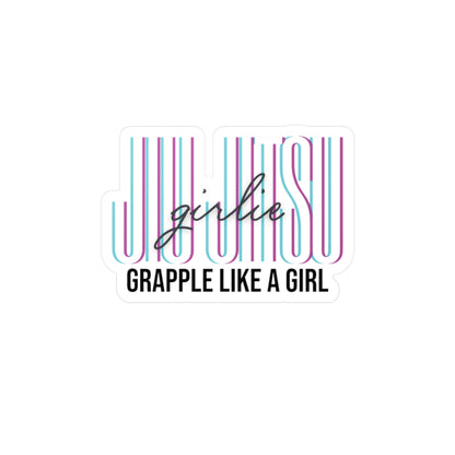 Grapple like a Girl Jiu Jitsu Girlie Vinyl Sticker