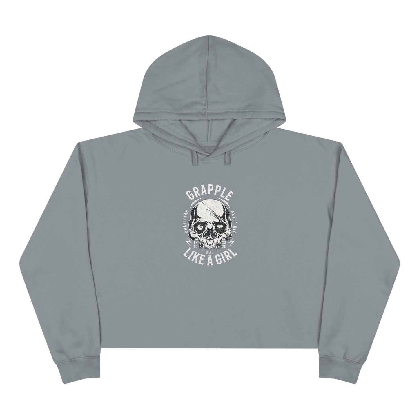 Grapple like a Girl Cropped Hoodie - Skull Logo