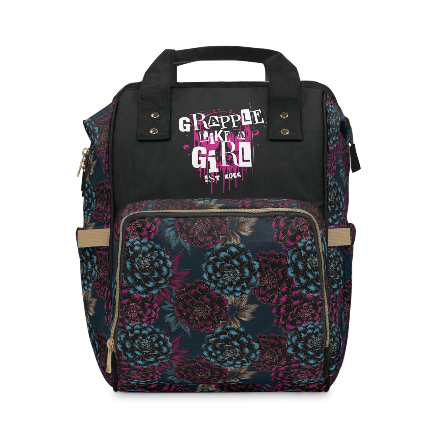 Women's Roll like a Girl Jiu Jitsu Gear Backpack - Dark Florals