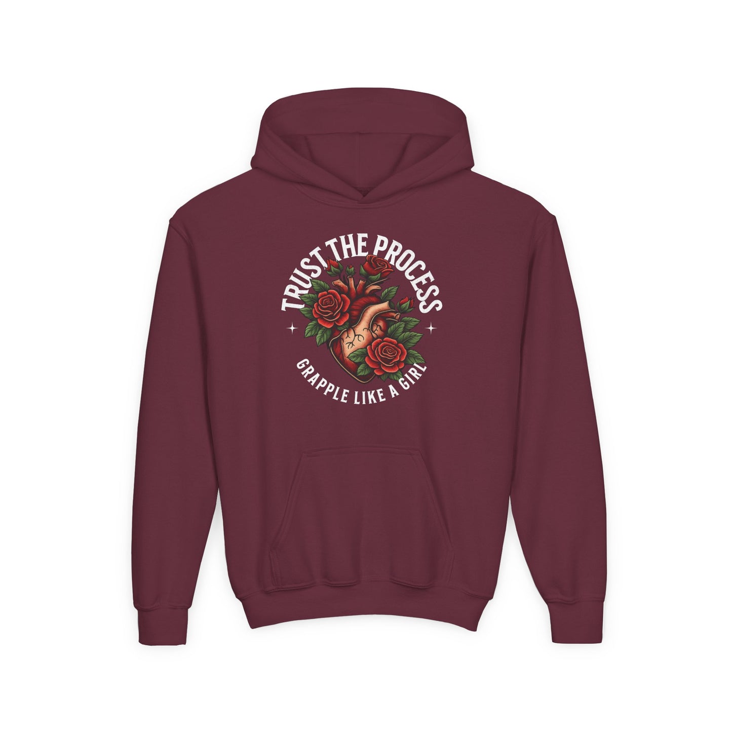 Youth Grapple like a Girl BJJ Hoodie - Trust the Process