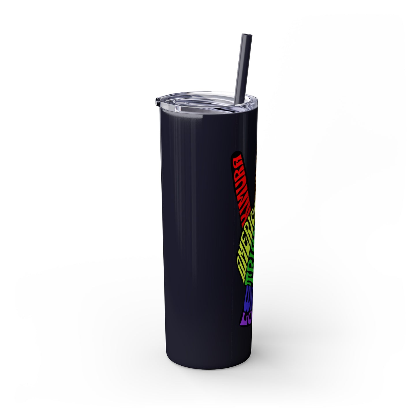 BJJ Submission Peace Sign Skinny Tumbler with Straw, 20oz