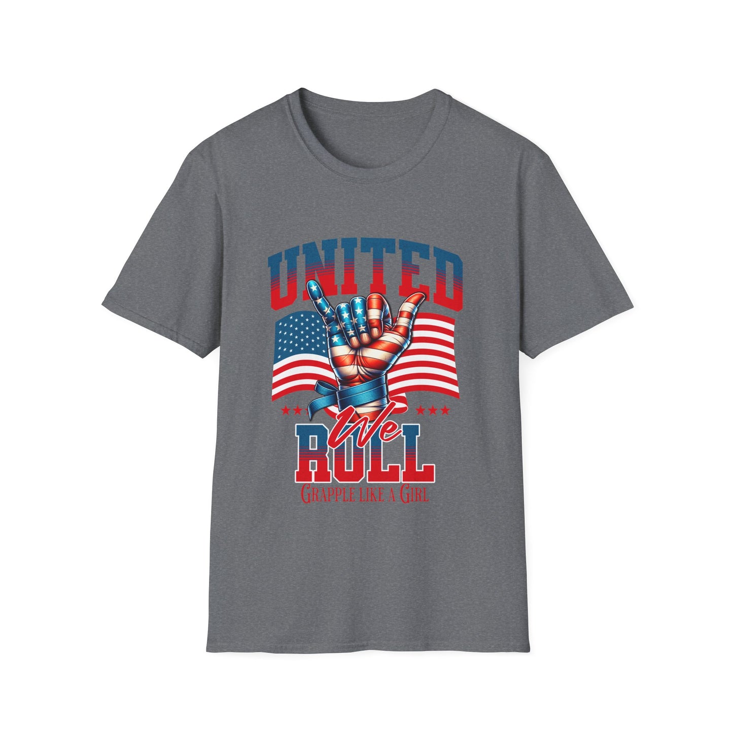 Women's Jiu Jitsu Grapple like a Girl BJJ Patriotic Unisex Softstyle T-Shirt