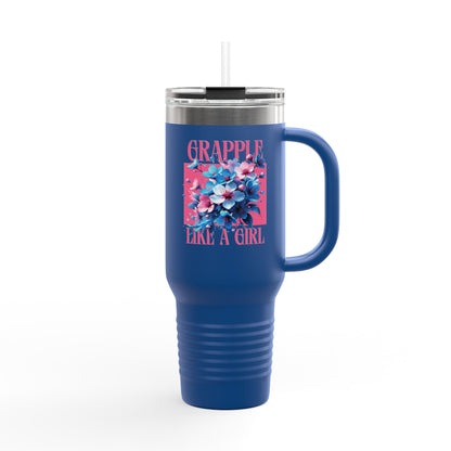 Grapple like a Girl Insulated Travel Mug - 40oz - Cherry Blossoms