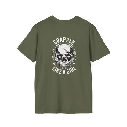 Grapple like a Girl T-Shirt - Real men tap to pressure.