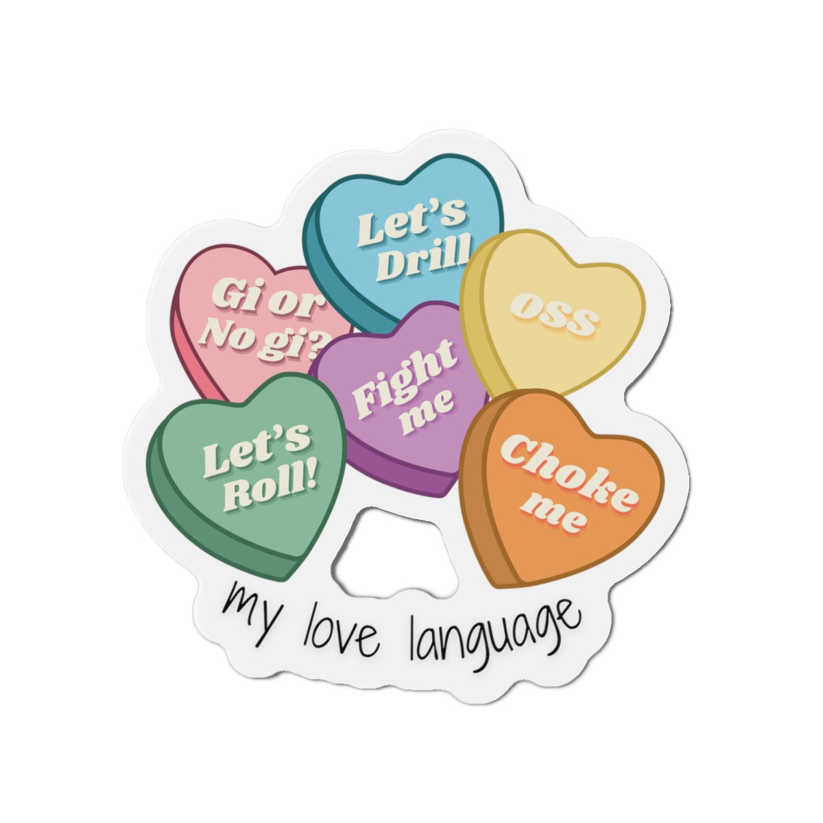 Jiu Jitsu Era Die Cut Magnet - BJJ Conversation Hearts