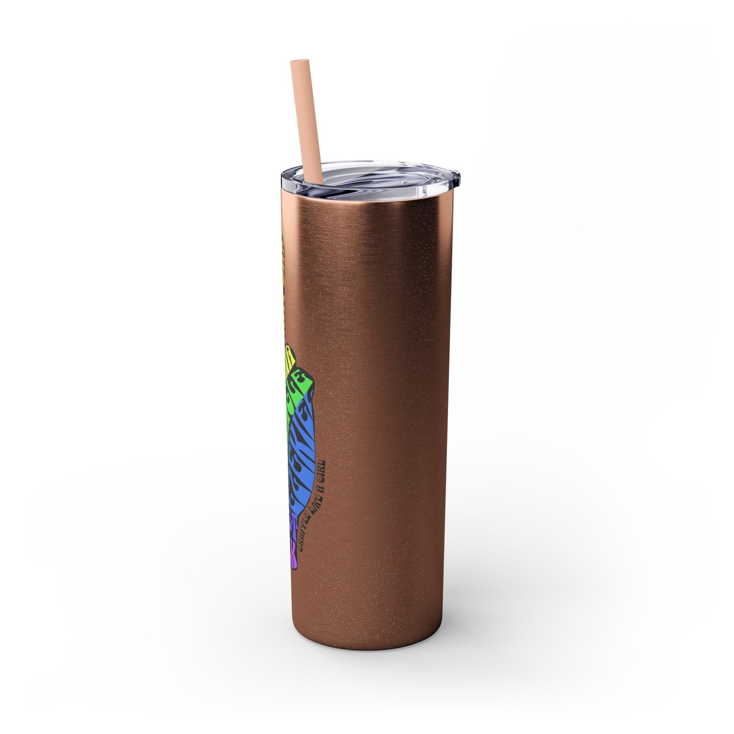 BJJ Submission Peace Sign Skinny Tumbler with Straw, 20oz