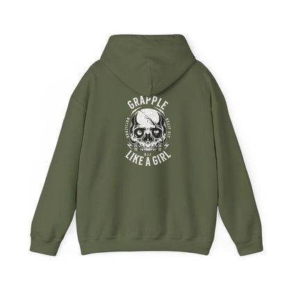 Grapple like a Girl BJJ Hoodie - Violent Little Thing/Skull Logo, cursive font