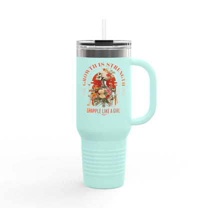 Grapple like a Girl Insulated Travel Mug - 40oz - Growth is Strength