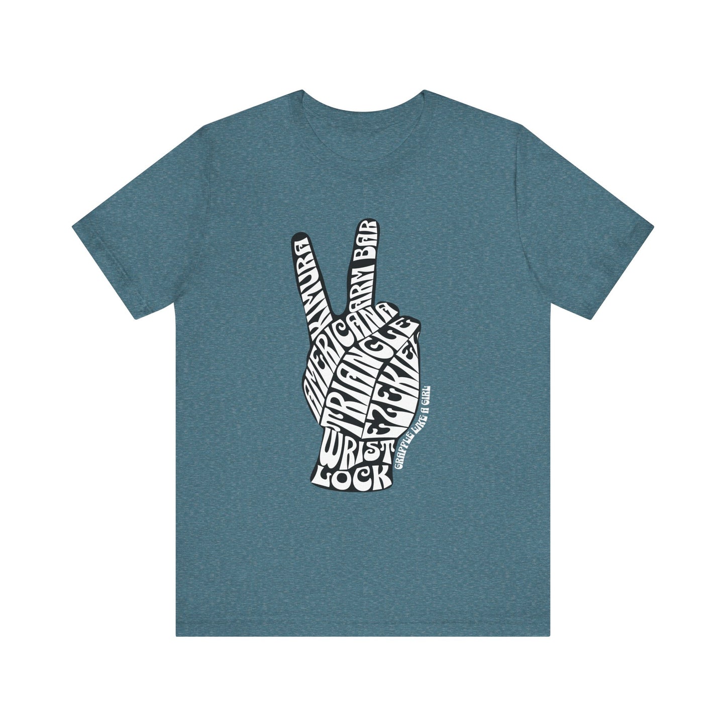 BJJ Women's Jiu Jitsu Submission Peace Sign - black & white design