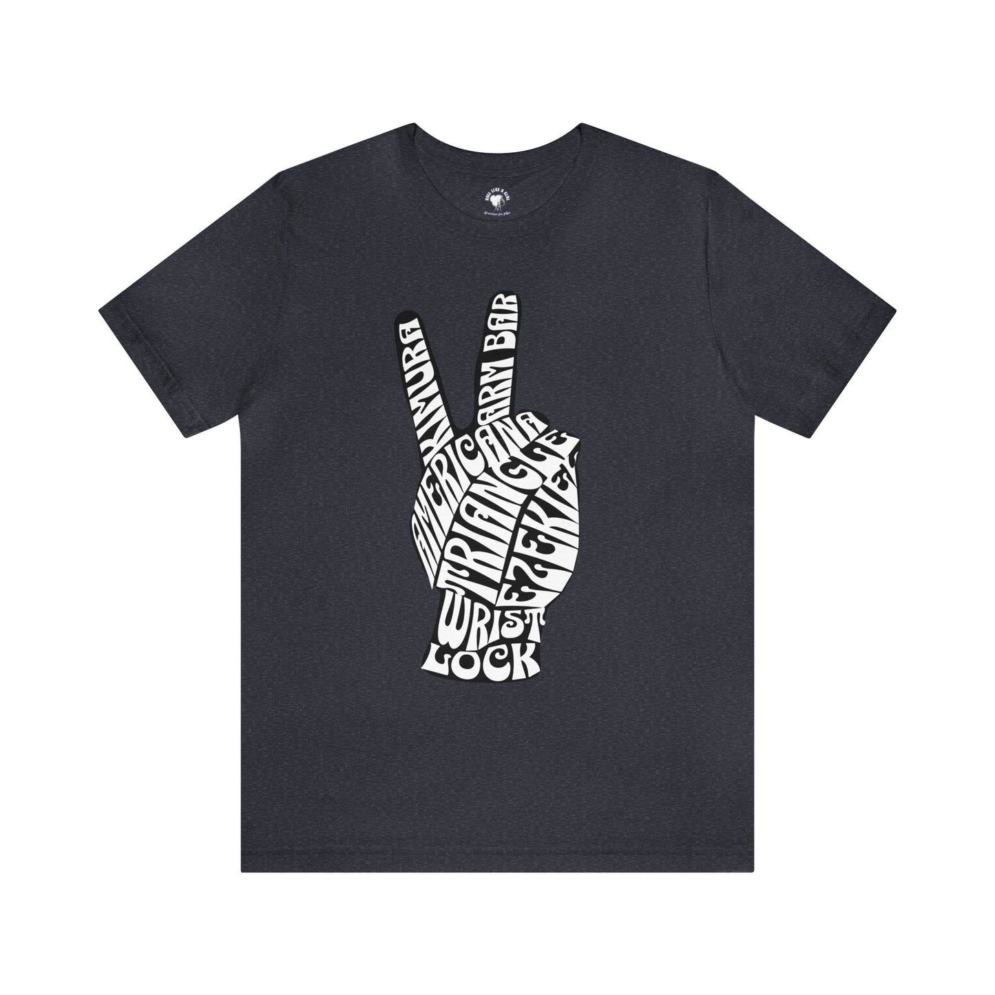 BJJ Women's JiuJitsu Submission Peace Sign - black & white design