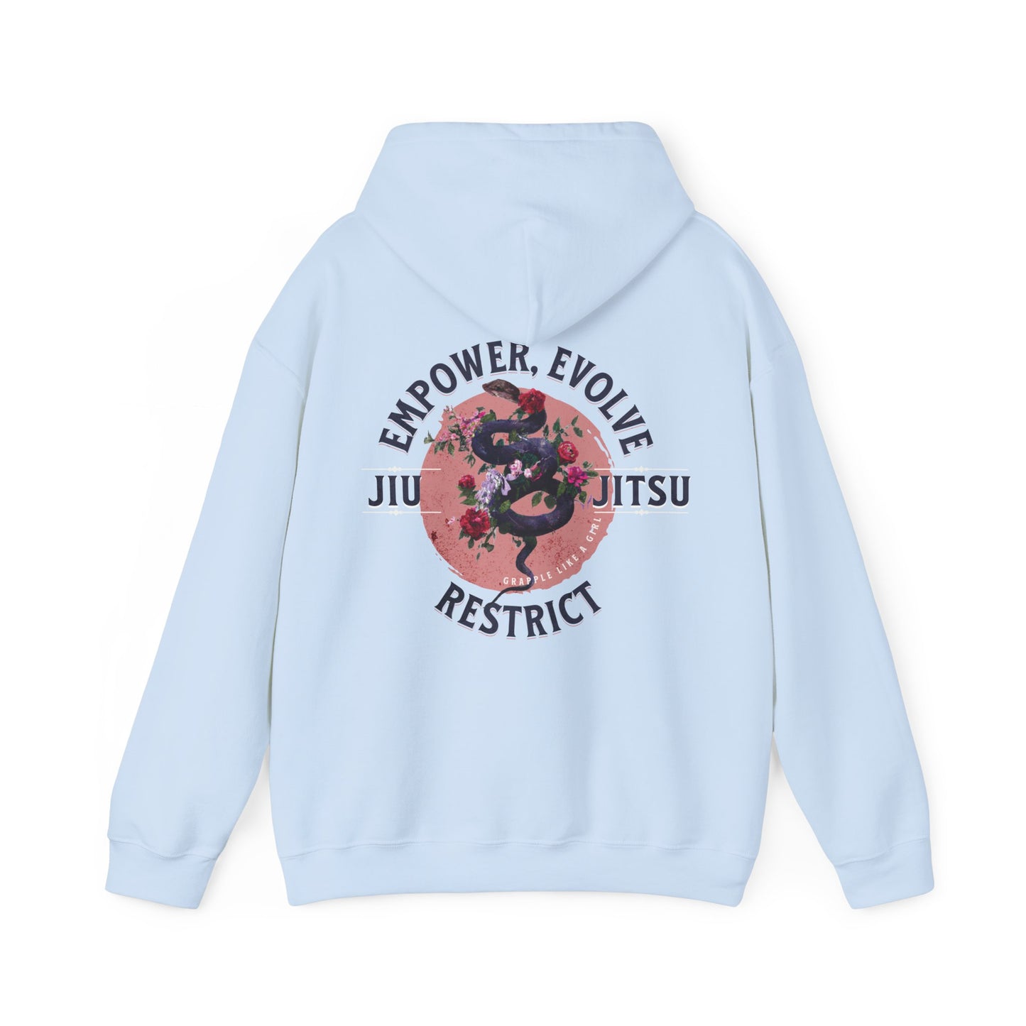 Women's Jiu Jitsu Hoodie - Empower, Evolve, Restrict Snake Design BJJ Apparel