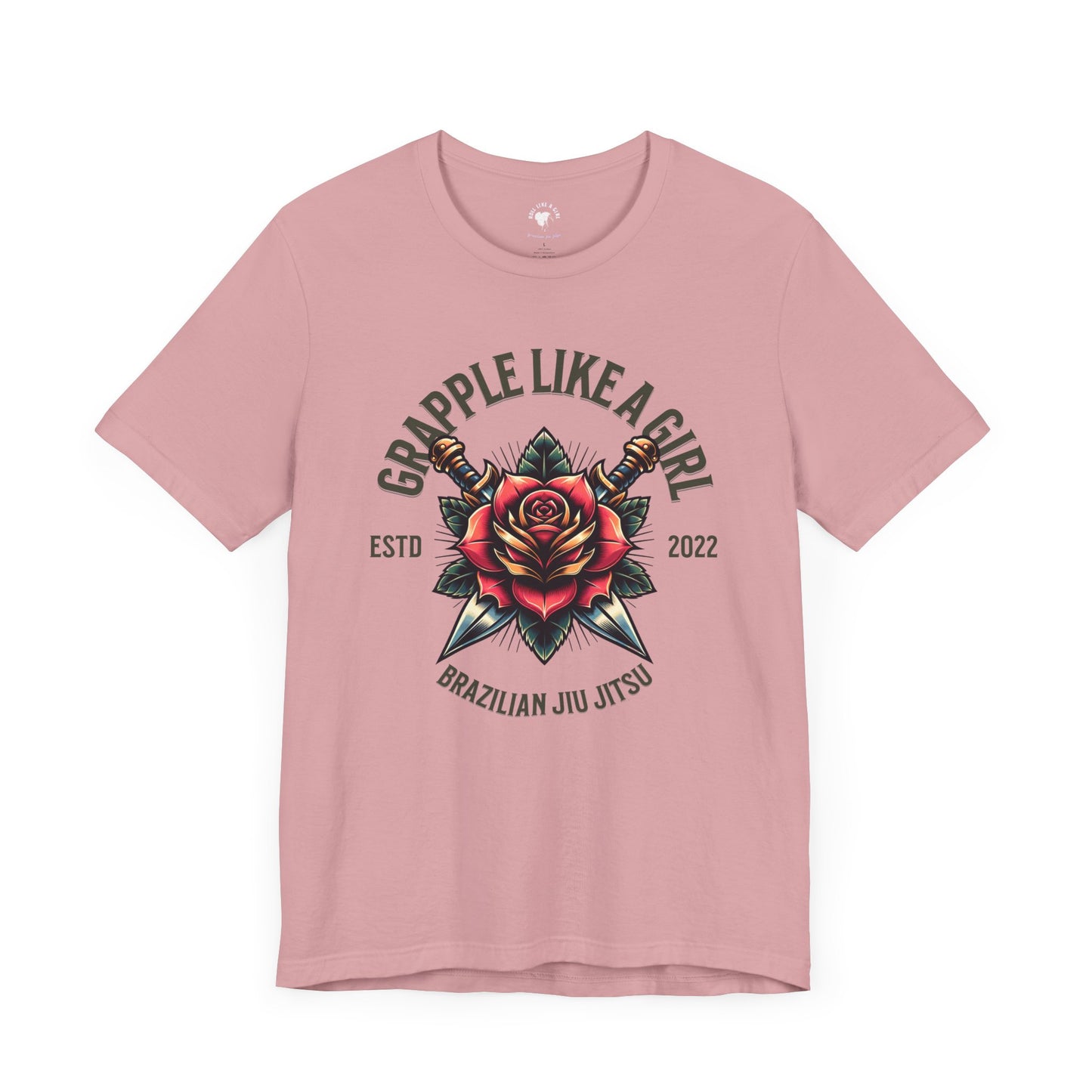 Women's Grapple like a Girl Rose Jiu Jitsu T-shirt