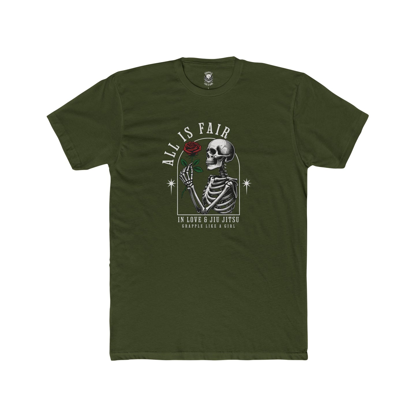 Grapple like a Girl Unisex Cotton T-shirt - All is Fair in Love & Jiu Jitsu