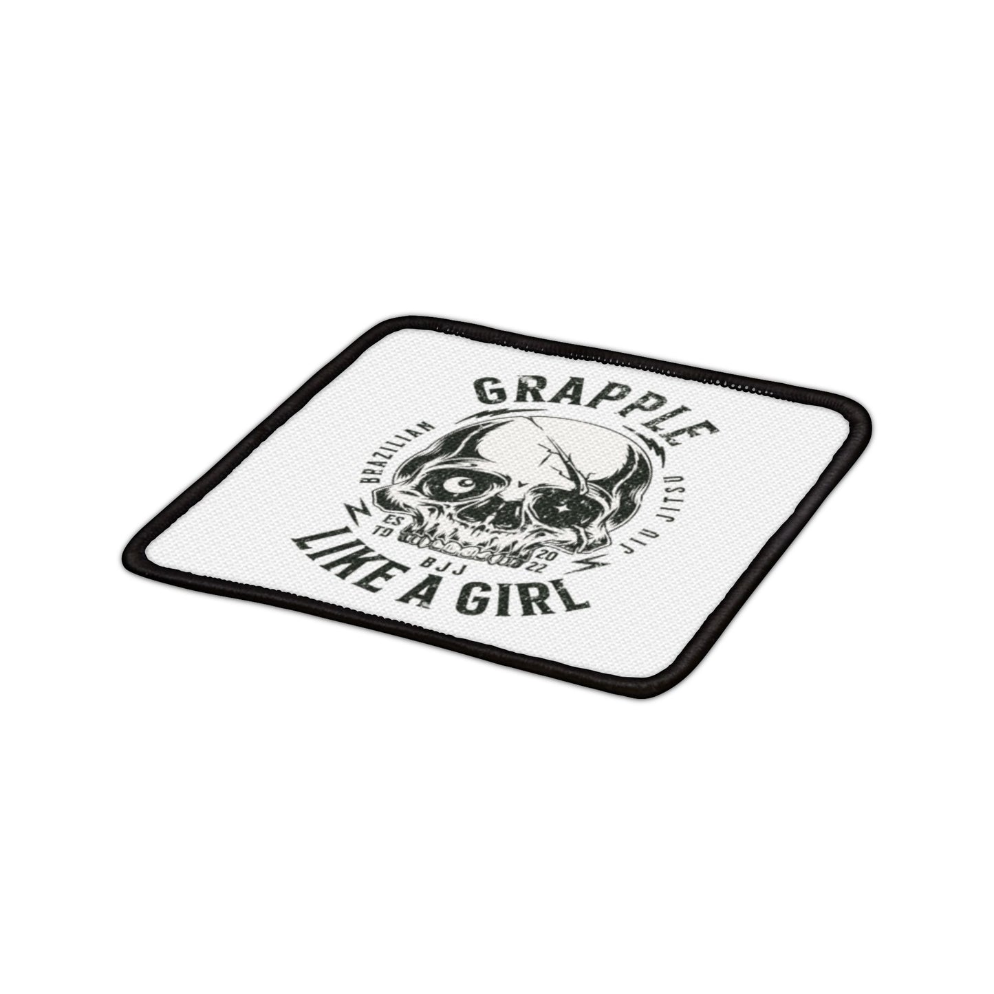 Grapple like a Girl Iron or Sew on Patches Skull Logo