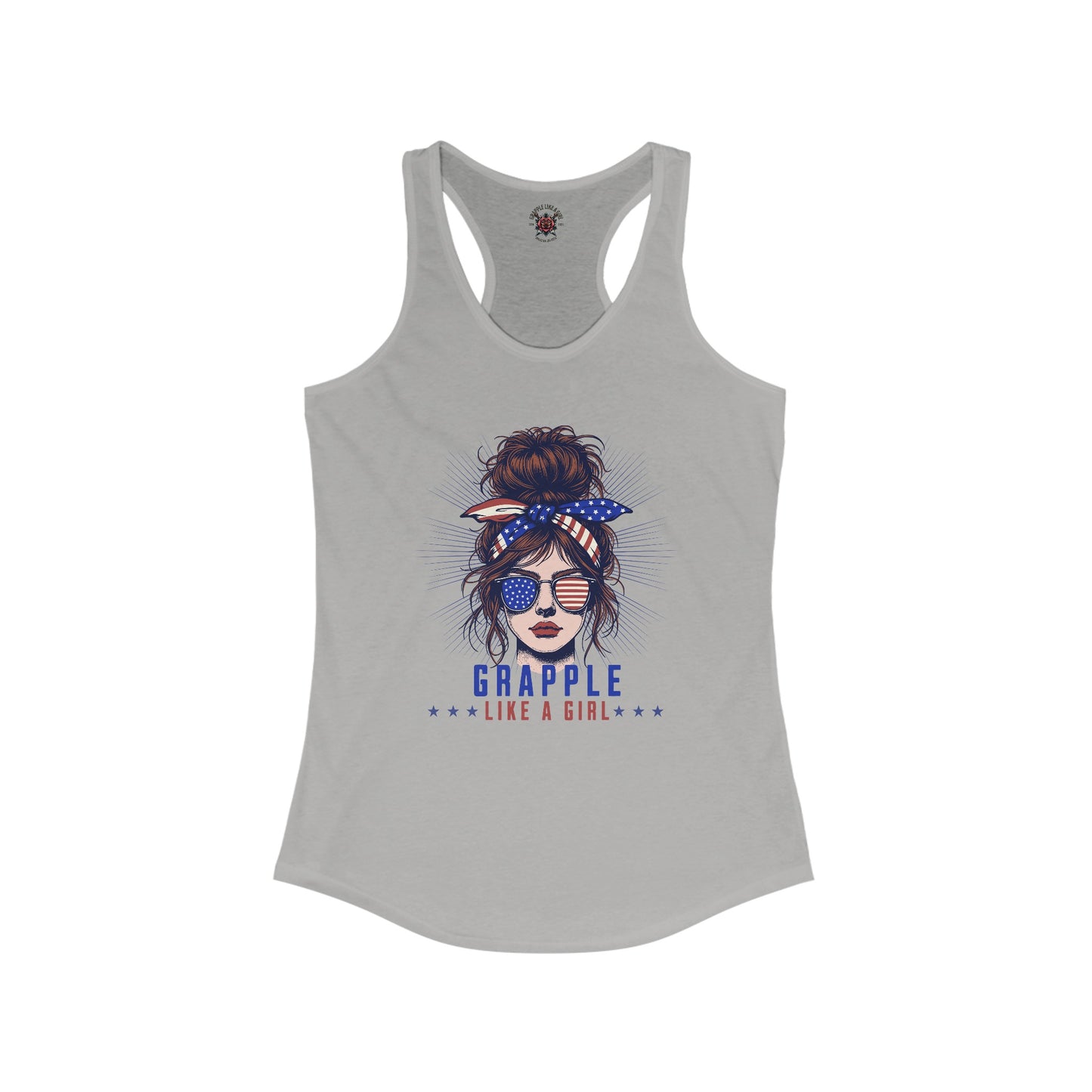 Women's Grapple like a Patriotic Girl BJJ Jiu Jitsu Racerback Tank