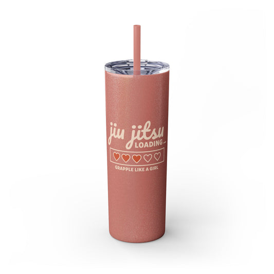 Skinny Tumbler with Straw, 20oz - Jiu Jitsu Loading