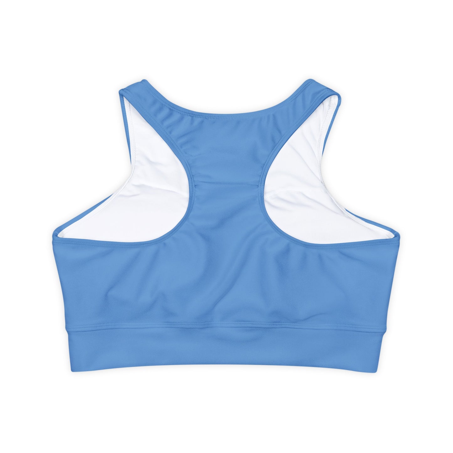 Grapple like a Girl Female Logo Fully Lined, Padded Sports Bra - Light Blue