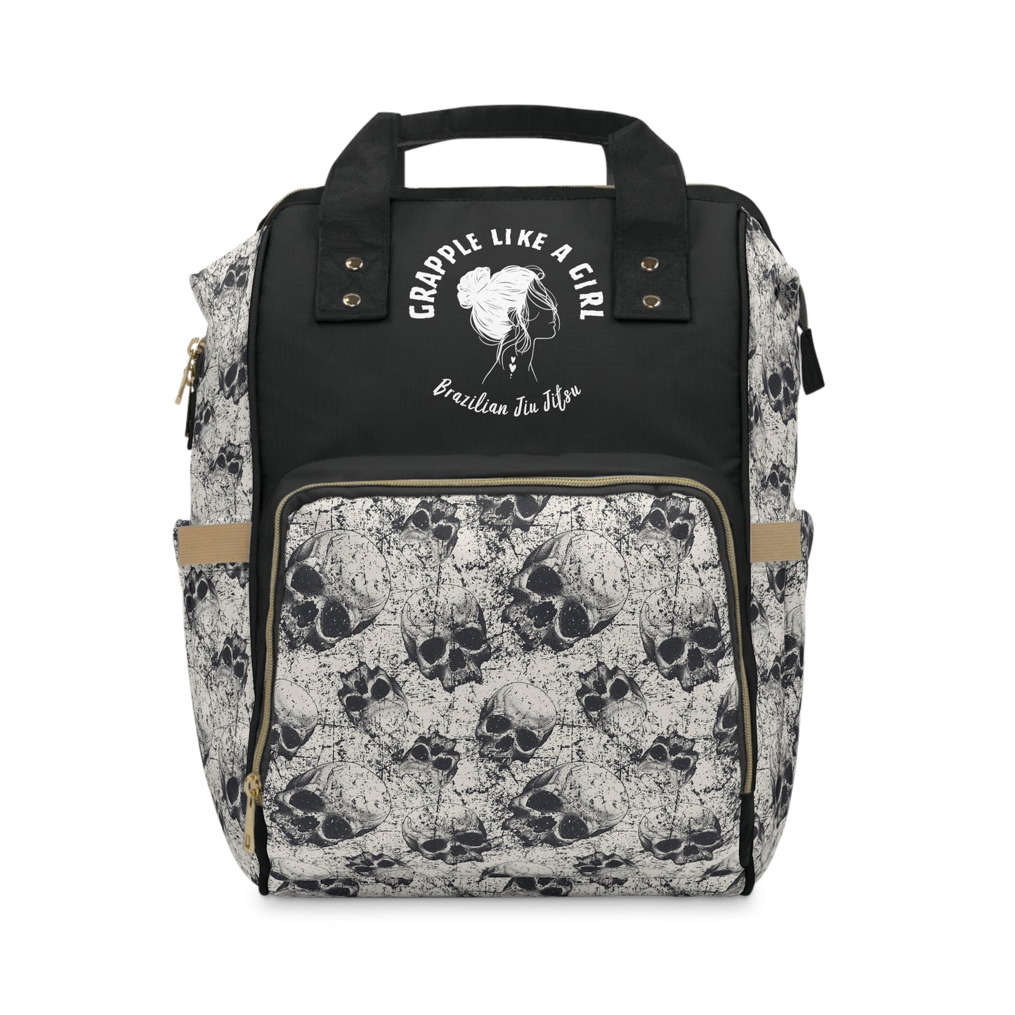 Women's Grapple like a Girl Jiu Jitsu Gear Backpack - Skull Pattern