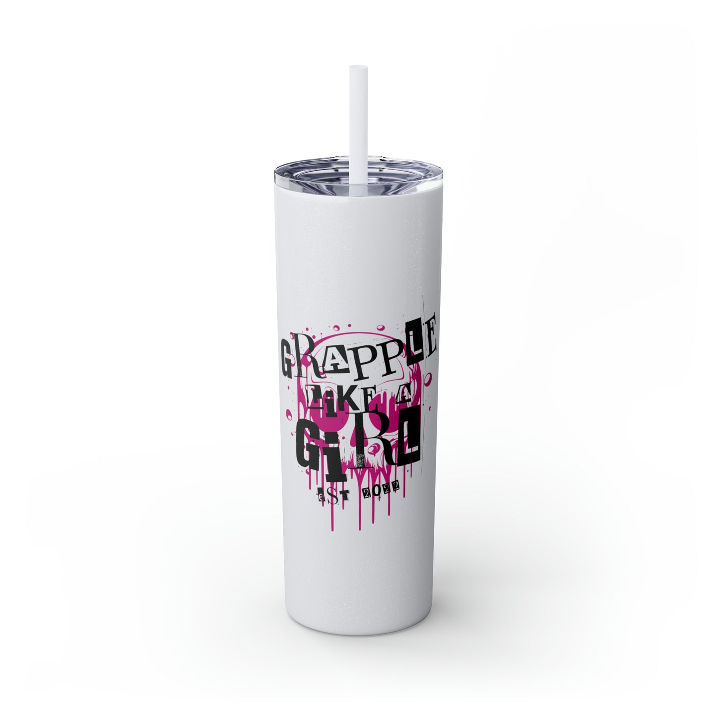 Grapple Like a Girl BJJ Skinny Matte Tumbler, 20oz