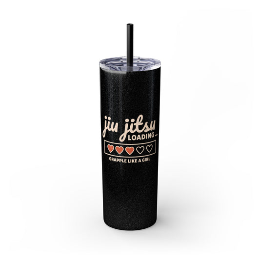 Skinny Tumbler with Straw, 20oz - Jiu Jitsu Loading