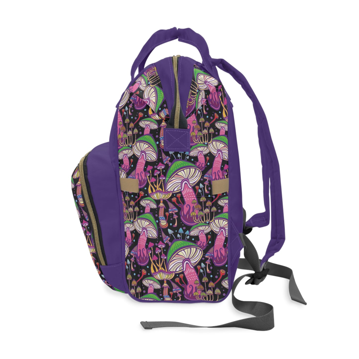 Women's Grapple like a Girl Jiu Jitsu Gear Backpack - Purple Mushroom Pattern