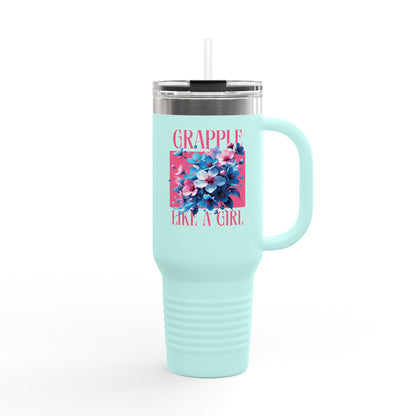 Grapple like a Girl Insulated Travel Mug - 40oz - Cherry Blossoms