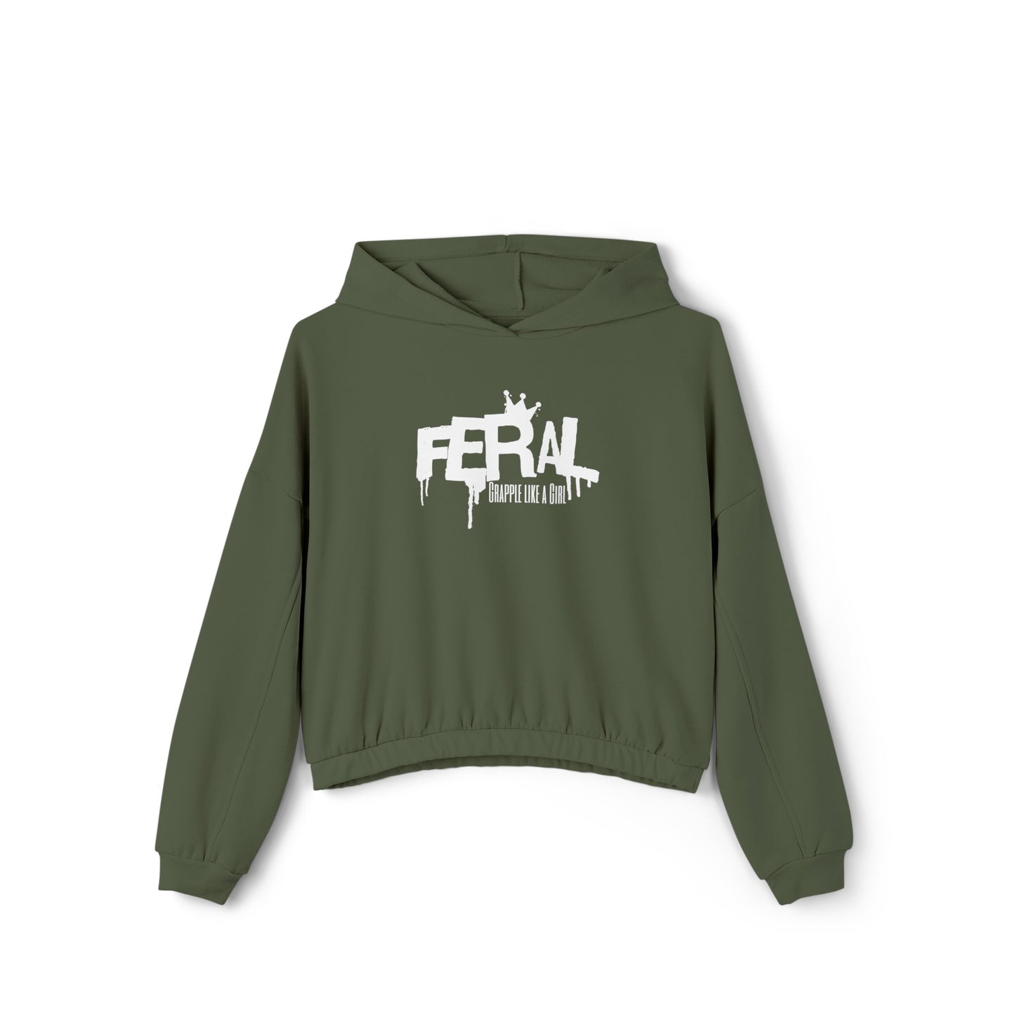 Feral Grapple like a Girl BJJ Women's Cinched Bottom Hoodie