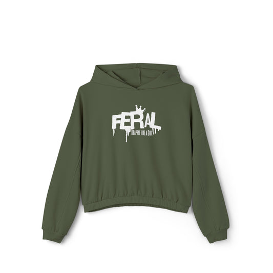Feral Grapple like a Girl BJJ Women's Cinched Bottom Hoodie